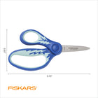 Fiskars Left-Handed Pointed-Tip Kids Scissors - 5" - Blue-Length: 5"