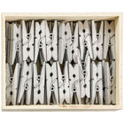 JAM Paper - Pinces à linge en bois - taille moyenne - 2 -8 cm - argentées - 50 pinces à linge par paquet-Taille : 1 1/8 pouces