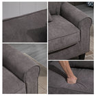 HOMCOM Modern 3-Seater Corduroy Sofa Couch with Rolled Armrests - Light Grey-Rolled Arms add a touch of high end taste to your house   