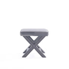 Manhattan Comfort - Abigail banc ottoman capitonné en velours style milieu du siècle 52 cm - gris-Livré chez vous entièrement assemblé ! Aucun assemblage requis
