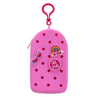 Gry Mattr Kids Eyeglass Case Silicone Sun Case Charms - Pink-Pink zipper fastener