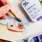 Mont Marte - Coffret de 27 peintures aquarelles en boîte métallique - Couleurs assorties-6