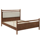 Modway - Leni King Size Bois Cadre de lit à plateforme jumelée - Noyer-Support en lattes de bois
