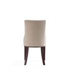 Manhattan Comfort Shubert Modern Faux Leather and Velvet Upholstered Dining Chair Set - Tan - Set of 6-22.75" L x 23" W x 37.25" H