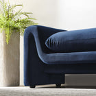 Modway Waverly Performance Velvet Bench - Midnight Blue-Dense Foam Padding