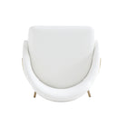 Manhattan Comfort Gracie 22" Modern Leatherette Upholstered Counter Stool - White and Gold - 2 Pack-21.7" L x 23" W x 38" H