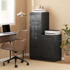 HOMCOM 4-Drawer Letter/A4 Filing Cabinet with Lock - Black-Anti-tip kit enhances safety by preventing tipping
