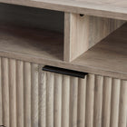 Manhattan Comfort DUMBO 62.99" Modern TV Stand - Rustic Grey-Horizontal Glam Drawer Handles Made of Metal with a Gold Finish