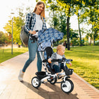 Qaba - Tricycle 6 en 1 pour tout-petits avec poignée de poussée parentale - bleu clair-Siège bébé rotatif pour une supervision facile des parents lors des promenades 