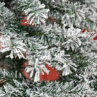 HOMCOM 7.5' Snow-Flocked Artificial Christmas Tree - Green-Sturdy and durable base for better stability 