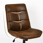 Homy Casa Relax Ergonomic Office Chair with Suede Fabric - Brown-Stationary, wheel-free base protects delicate floors