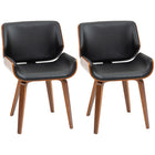 HOMCOM - Chaises de salle à manger en cuir PU pour cuisine - noir - ensemble de 2-Un design vintage élégant ajoute du glamour à votre salle à manger, cuisine, bureau et plus encore