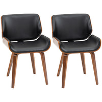 HOMCOM - Chaises de salle à manger en cuir PU pour cuisine - noir - ensemble de 2-Un design vintage élégant ajoute du glamour à votre salle à manger, cuisine, bureau et plus encore