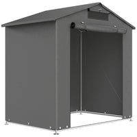 Outsunny 6' x 4' Portable Shed-Reinforced steel frame with guy ropes provides exceptional stability withstands 5-6 level winds
