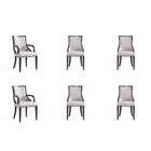 Manhattan Comfort - Lot de 6 chaises de salle à manger traditionnelles Grand 22,5 po en similicuir gris clair-Chaises de salle à manger traditionnelles 6 pièces et fauteuils pour usage salle à manger