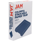 JAM Paper - Plateau de rangement en papier empilable - Bleu marine-Plateau au format lettre : 9,75 pouces de large x 12,5 pouces de long x 2 pouces de haut
