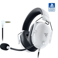 Razer Blackshark V2 X (Playstation Licensed) Headset - White -Embrace the sound of esports with the Razer Blackshark V2 X. Featuring our best headset mic and audio drivers, your competitive console play is destined to turn pro. Experience a triple threat of amazing audio, superior mic clarity and supreme sound isolation with a high-performance gaming headset for PS5