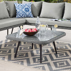 Modway Endeavor Outdoor Patio Wicker Rattan Square Coffee Table - Grey-Synthetic PE Wicker Rattan