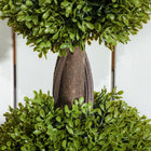 HOMCOM - Plantes décoratives artificielles de buis en pots 45,3 po - vert - lot de 2-Matériaux : PE, Ciment 