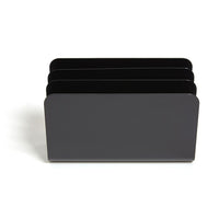 TRU RED 3-Slot Plastic Incline Sorter - Black-Organize files and papers with this file organizer 3-slot incline sorter