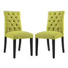 Modway Duchess Fabric Dining Chair - Wheatgrass - 2 Pack-Dense Foam Padding for Comfort