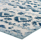 Modway - Reflect Treillis marocain en diamant abstrait Takara Tapis intérieur et extérieur de 8 pi l x 10 pi L - Ivoire et bleu-Haute densité / Tissé à la machine
