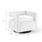 Modway - Booth Performance Velvet Fauteuil pivotant en velours de performance - Blanc-Revêtement en velours de performance