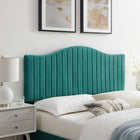 Modway Brielle Channel Tufted Performance Velvet Twin Headboard - Teal-3 Mounting Positions