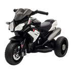 Qaba 6V Kids Electric 3-Wheel Motorcycle with Music and Headlights - Black-Working headlights, horn and music for a realistic experience 