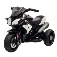 Qaba 6V Kids Electric 3-Wheel Motorcycle with Music and Headlights - Black-Working headlights, horn and music for a realistic experience 