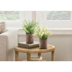 Monarch Specialties 9360 12" Tall Artificial Mullberry Grass - Brown Cement Pots - Set of 2-Environmentally friendly and thoughtfully designed, this decorative plant set offers a long-lasting accent solution for busy homes and offices alike