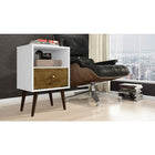 Manhattan Comfort Liberty 1.0 Nightstand, White/Rustic Brown (203AMC69)-Upon Assembly, Measures: 17.72" Length, 27.09" Height, 14.7" Depth.