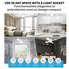 Bell+Howell 15.7 in. Socket Fan Warm Light with Remote - White-Compatible with standard E26 medium base