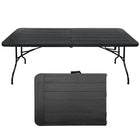 Homy Casa - Table pliante portative en plastique effet bois de 6 pi avec 4 hauteurs réglables - Noir-Le format de 6 pi offre plus d’espace à table