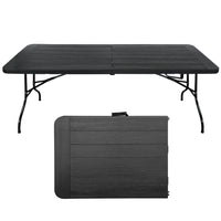 Homy Casa - Table pliante portative en plastique effet bois de 6 pi avec 4 hauteurs réglables - Noir-Le format de 6 pi offre plus d’espace à table