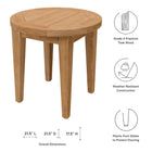Modway Brisbane Teak Wood Outdoor Patio Side Table - Natural-Grade A Premium Teak Wood
