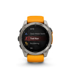 Garmin fēnix 8 - AMOLED Outdoor Recreation/Adventure Watches - 51 mm - Sapphire, Titanium with Spark Orange/Graphite Silicone Band-Off-grid voice command feature lets you access select watch controls even without a smartphone connection