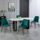 HOMCOM - Chaises de salle à manger en velours - vert - ensemble de 4-Le revêtement matelassé en velours est très doux au toucher