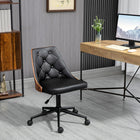 HOMCOM - Chaise de bureau en cuir PU avec hauteur réglable - noir-La hauteur se règle de 17,7 po-21,7 po pour répondre à vos différents besoins