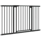 PawHut 30" - 51" Baby Gate with 2 Extension Kit and Auto-Close - Black-Suitable for 6-24 months baby and small to medium dogs up to 22lbs (10kg), 15.7" (40 cm) in shoulder height 