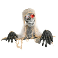 HOMCOM Animated Half-Body Mummy Halloween Decoration-Single-eyed mummy with flexible and bendable arm 