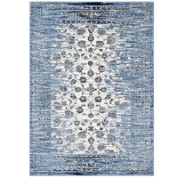 Modway Chiara Distressed Floral Lattice Contemporary Area Rug - 5 ft W x 8 ft L - Moroccan Blue/Ivory-Distressed Floral Lattice Area Rug