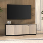 Hudson&Canal Lillian Rectangular TV Stand for TV's up to 75" - Black Grain/Alder White-Clean with a soft, dry cloth and no harsh chemicals or abrasive cleaning materials