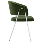 Modway Nella Upholstered Performance Velvet Dining Chair - Moss Green/Silver - 2 Pack-Assembly Required