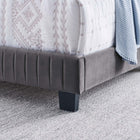 Modway Celine Channel Tufted Performance Velvet Full Bed - Grey-Weight Capacity: 700 lb