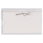 JAM Paper - Étiquettes Porte-Nom en Plastique avec Épingle - 3 5/8 x 2 1/4 - Transparent - Paquet de 24-Quantité : 24 étiquettes par paquet