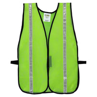 Cordova – Veste de sécurité en maille vert lime haute visibilité, ruban réflecteur 1 po, taille unique, paq./12-Tissu à mailles vert lime