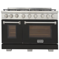 Kucht 48" KFX-X Series Pro Style Natural Gas Range - Stainless Steel/Black-New true simmer burners for precise low heat cooking