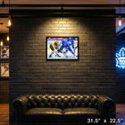 Auston Matthews vs Crosby Toronto Maple Leafs and Pittsburgh Penguins - Framed Canvas - 31" x 22"-Finished size: 31.5x22.5