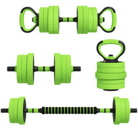 Soozier 44 lb 4-in-1 Weight Dumbbell Set - Barbell Kettlebell Push Up Stand-44 lb. (20 kg) 4-in-1 set: dumbbells, barbells, kettlebells and push-up stands 